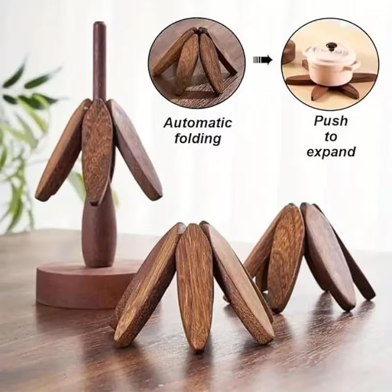 WOODEN TREE POT HOLDER
