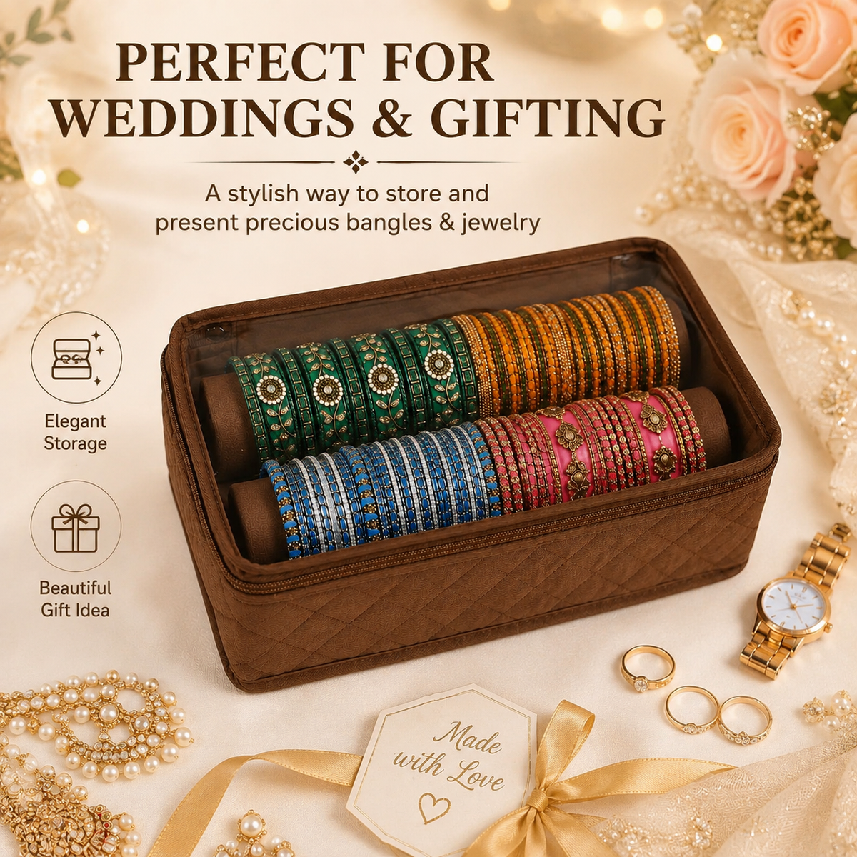 Bangle Jewelry Roll Organizer
