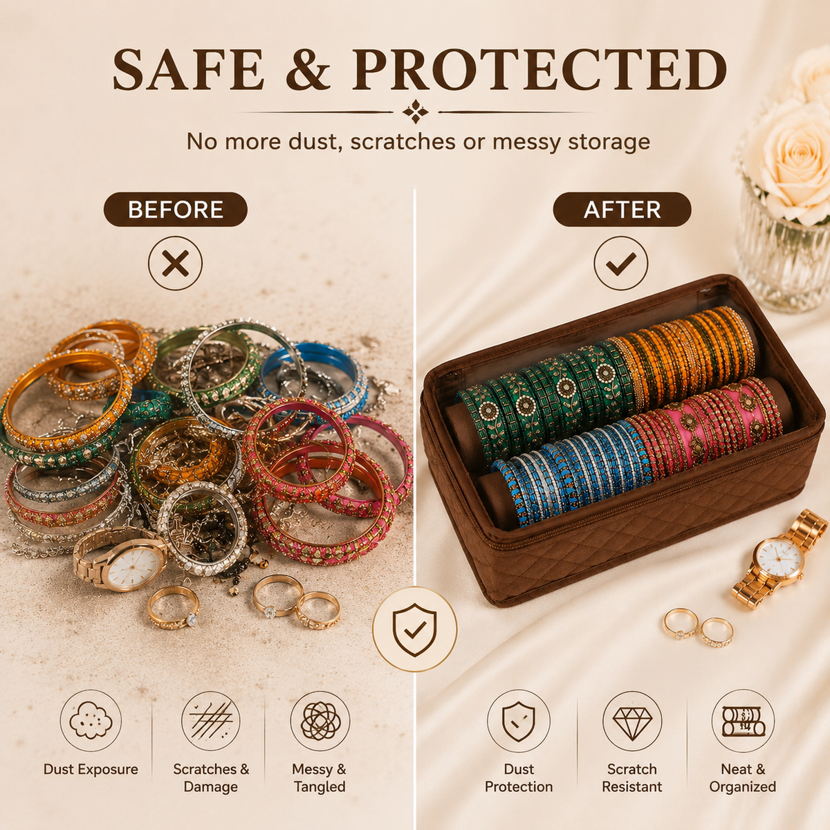 Bangle Jewelry Roll Organizer