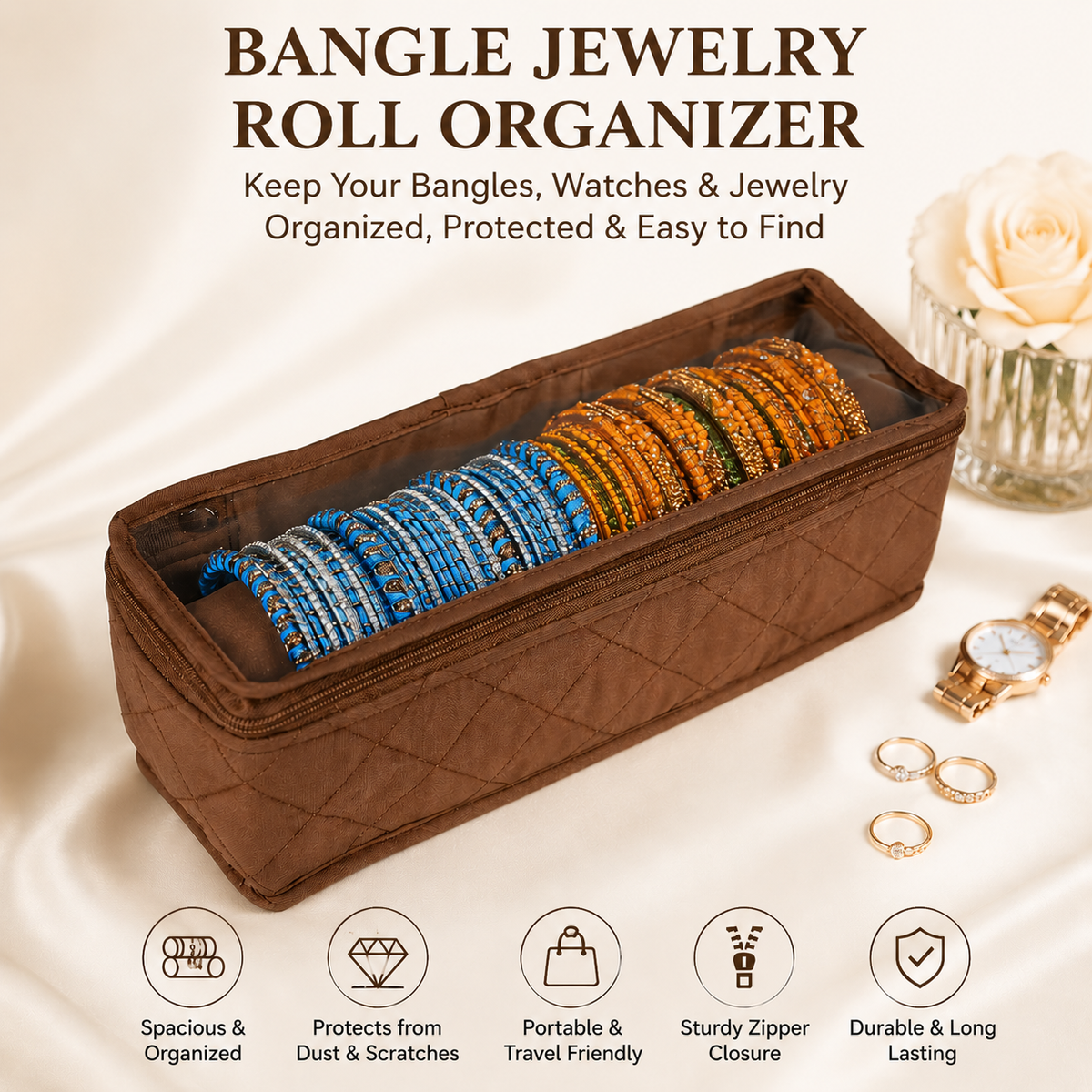 Bangle Jewelry Roll Organizer