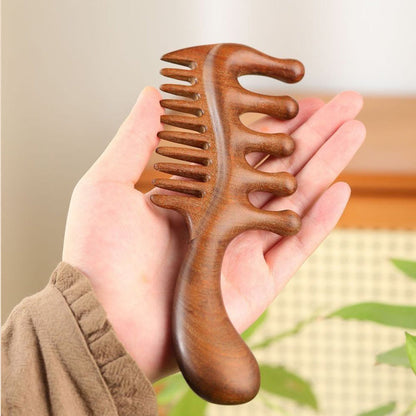 Multi-Functional Wooden Scalp Comb