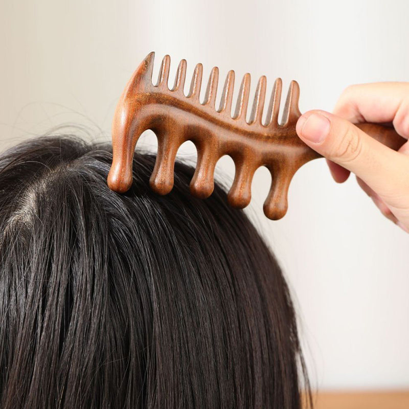 Multi-Functional Wooden Scalp Comb
