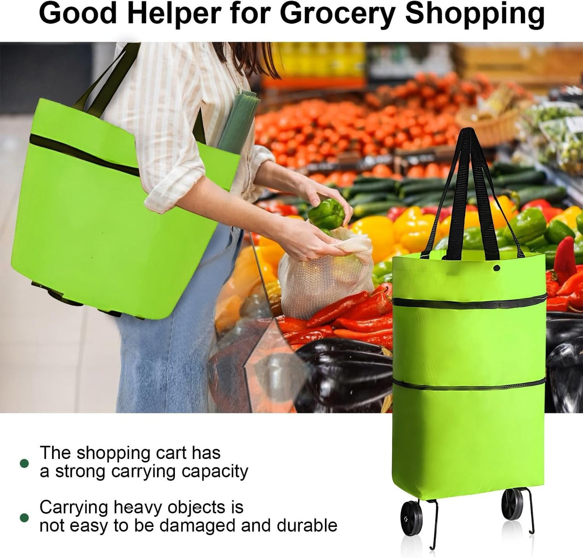 Foldable Rolling Shopping Bag