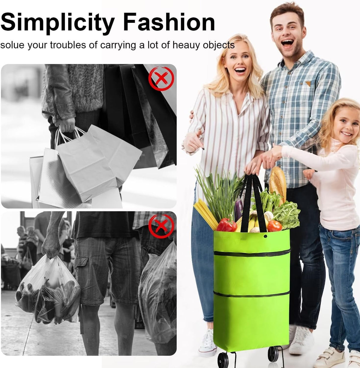 Foldable Rolling Shopping Bag